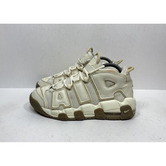 Nike Air More Uptempo GS Coconut Milk Team Gold Sneakers 7Y Women 8.5 DX1939-100 - Picture 3 of 10